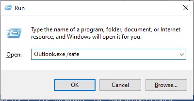 Run Outlook in safe mode