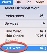 Quit Word