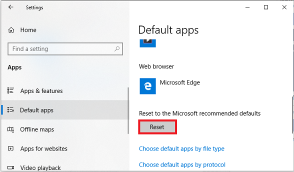 Reset File Associations to MS Recommended Defaults