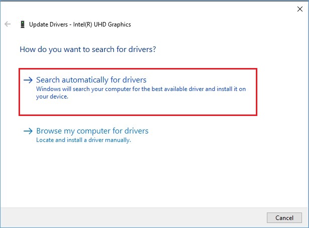 Search Automatically for Drivers