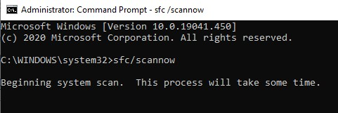 Run SFC Scan to fix the corrupt system files