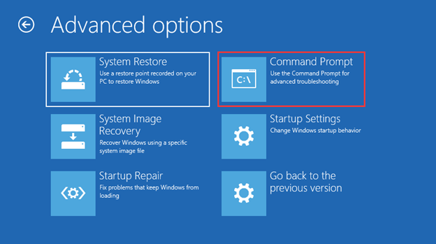 command prompt advanced option