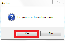 Archiving Dialog Box