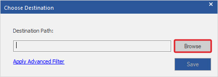 Click on Browse to choose a location on your PC 
