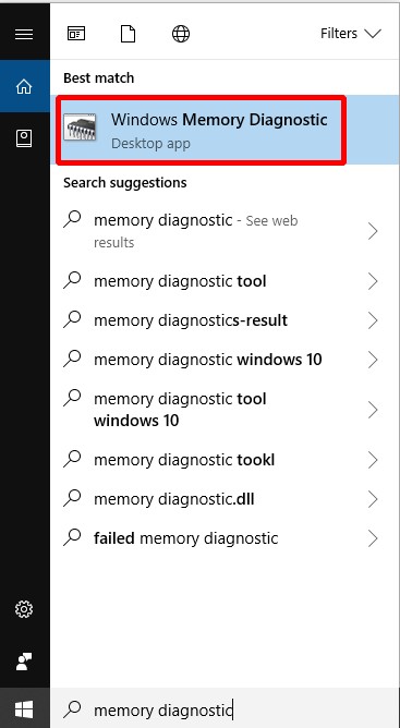 Open Windows Memory Diagnostic