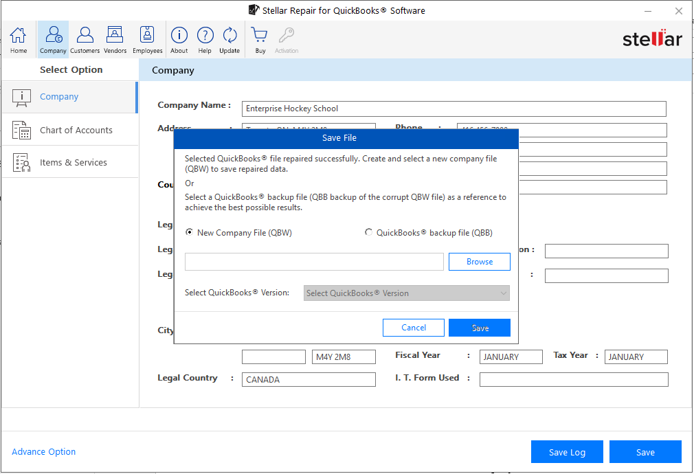 Save the repaired file at the desired location