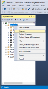 restore mdf razorsql