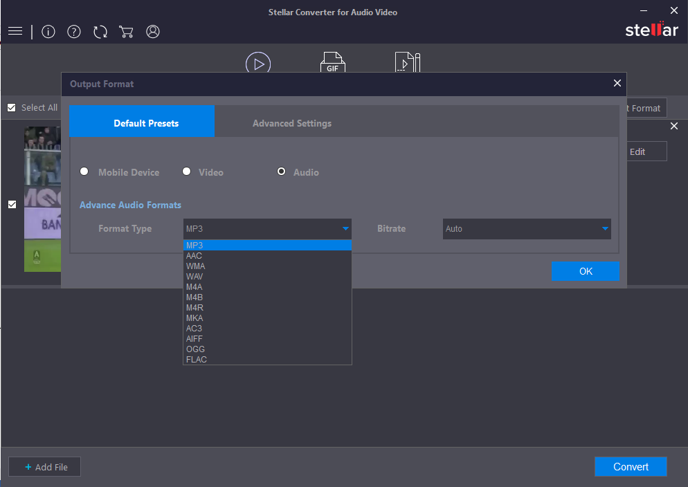 Stellar COnverter Audio Format