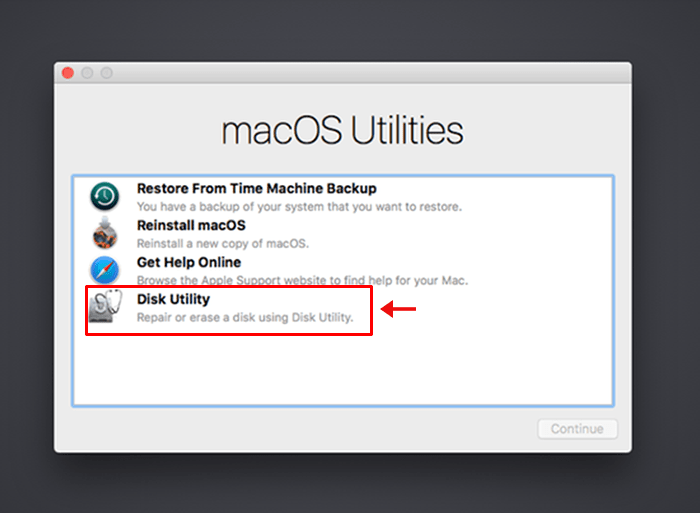 Select Disk Utility