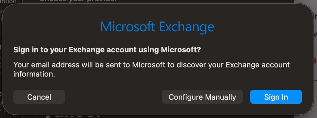 Let exchange wizard find your account
