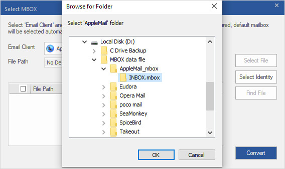 click on the Select File option to select an individual MBOX file