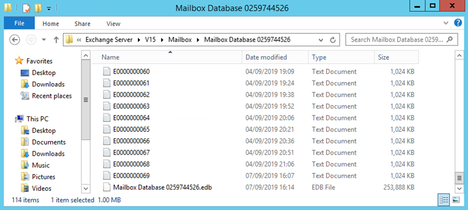 Restored database from backup
