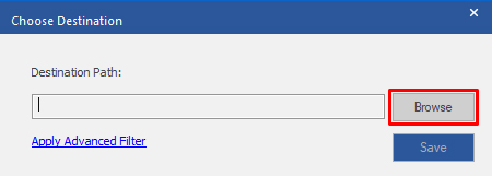 select the location to save the converted PST file