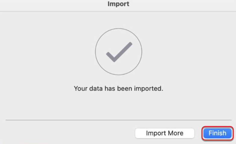 finish importing olm in outlook for mac