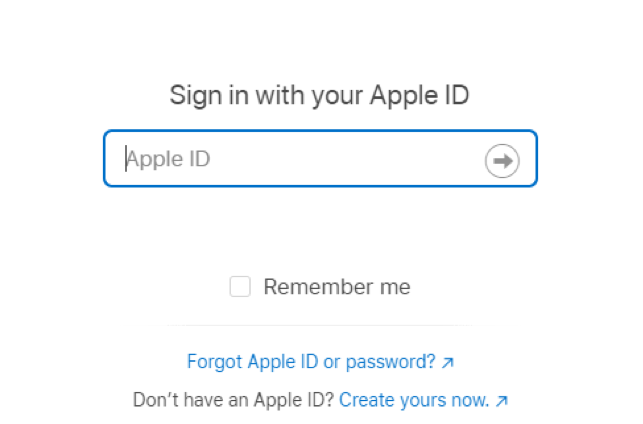 Sign In with Apple ID Box