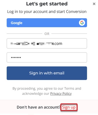 sign up on the stellar converter for olm online tool's website