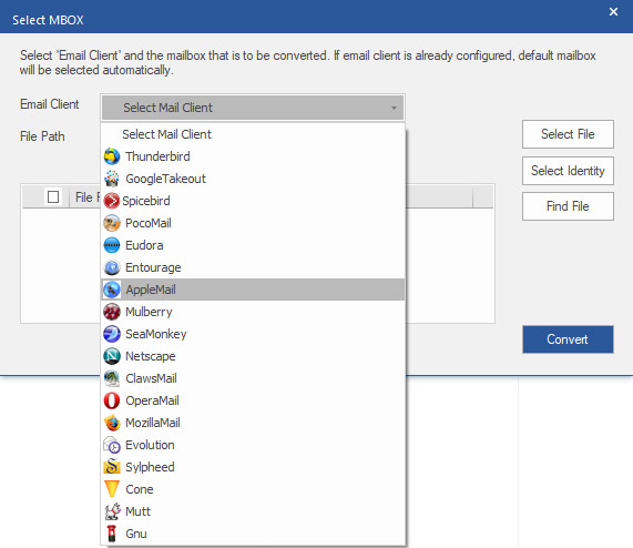 launch stellar converter for mbox and select apple mail