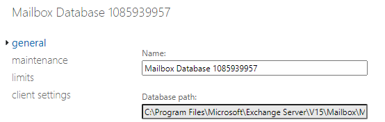 Database path