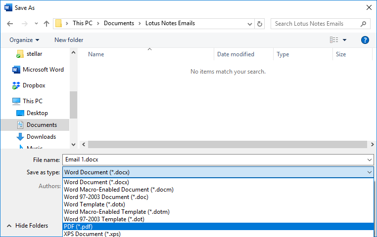 MS Word File Formats