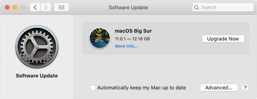 Mac Big Sur software-update