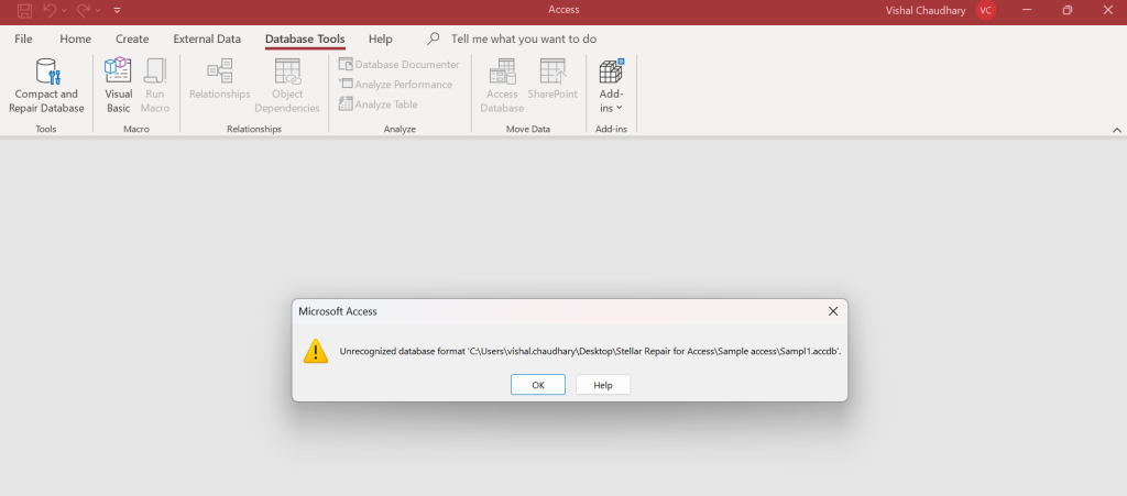 Compact and Repair Utility Fails