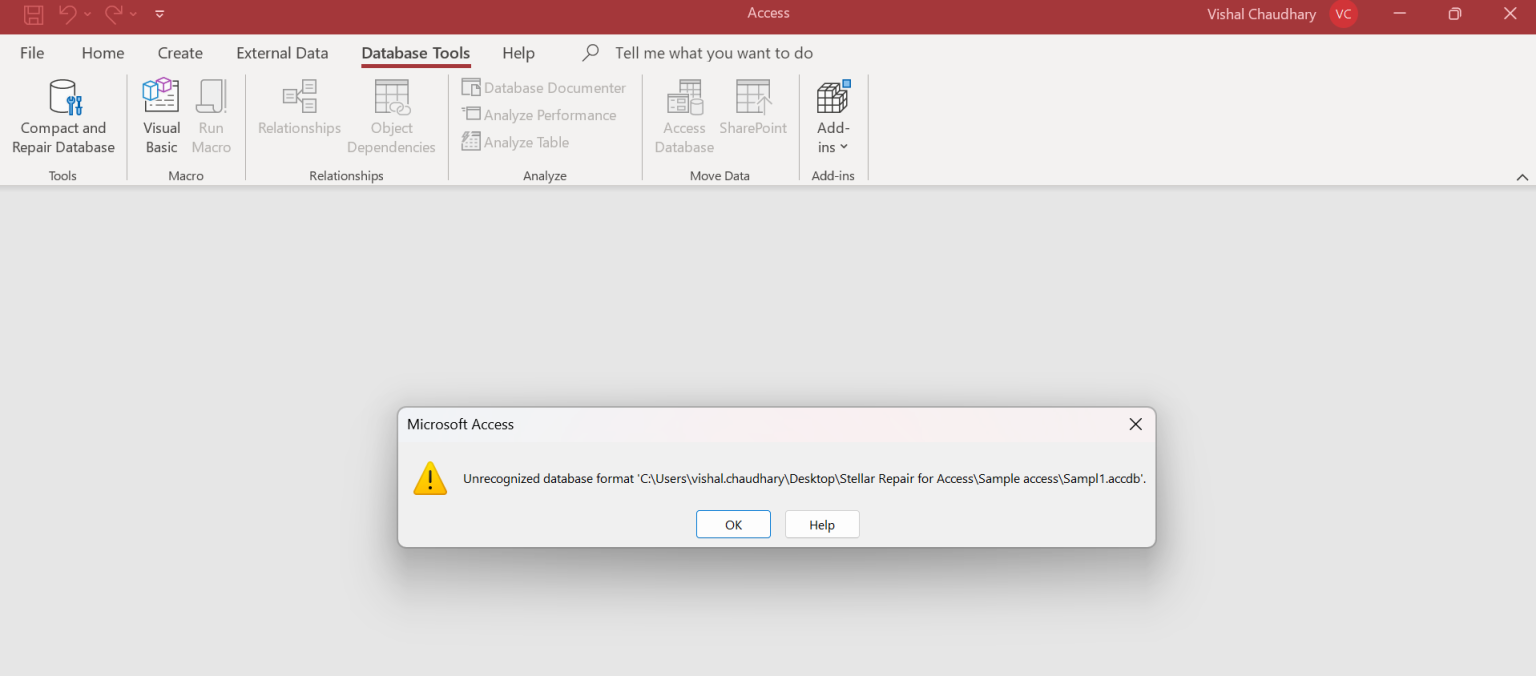 Access Database Not Loading How to Compact and Repair Access Database without Opening?