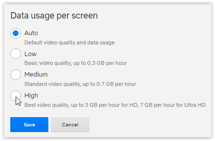 Netflix video quality settings fix buffering