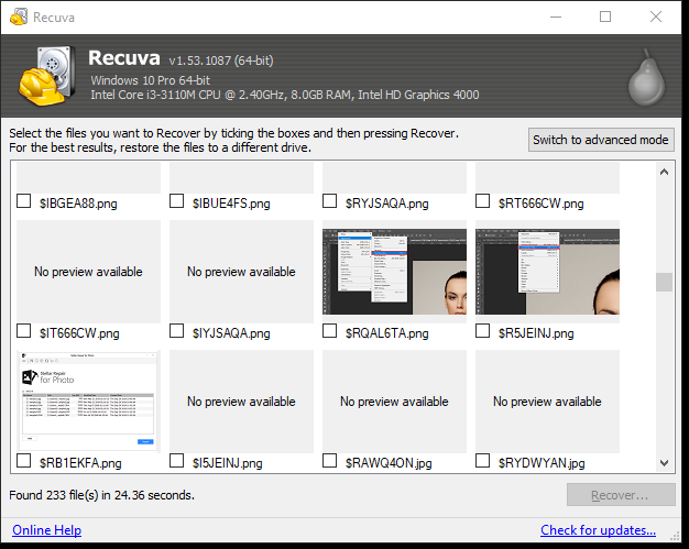 Recuva photo recovery Free