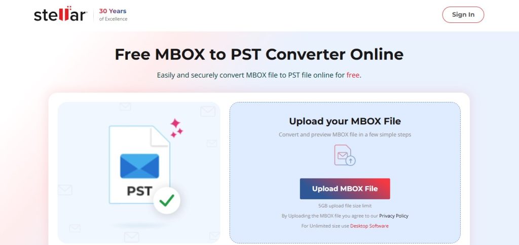 Click on Upload MBOX File.