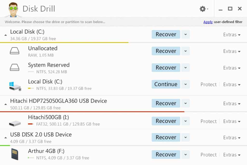 Disk Drill Data Recovery screen