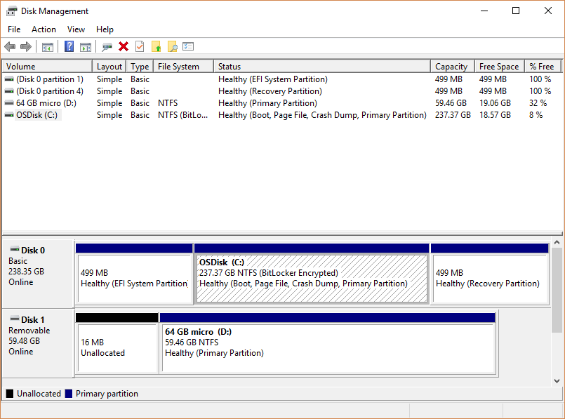 disk management window