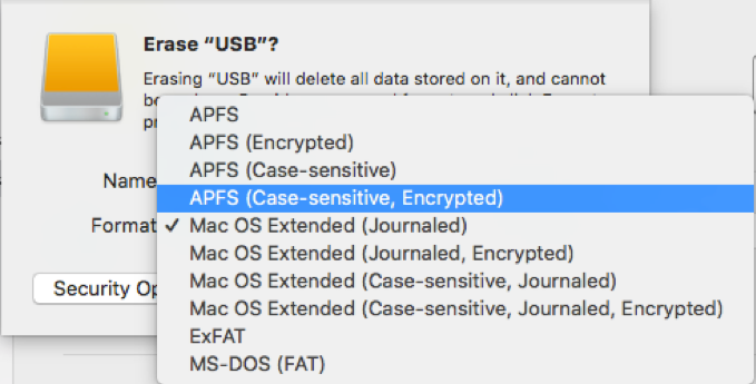 Erase USB