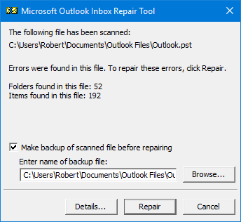 Inbox Repair Tool