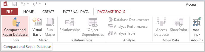 Compact and Repair Database