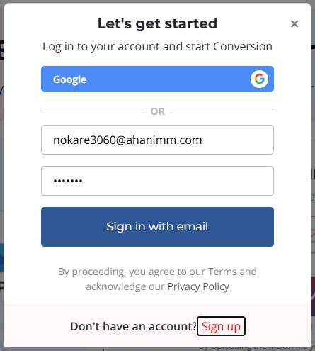 Log in or sign up to proceed.