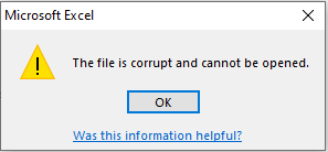 the file is corrupt and cannot be repaired error