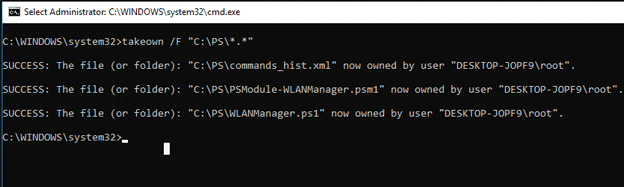 CommandPrompt Takeown Folder Ownership