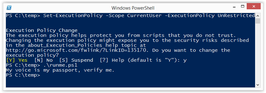 Windows Powershell Command Screen