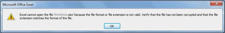 Excel Cannot Open the File Extension Not Valid Error