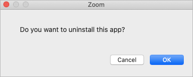 Uninstall zoom confirmation