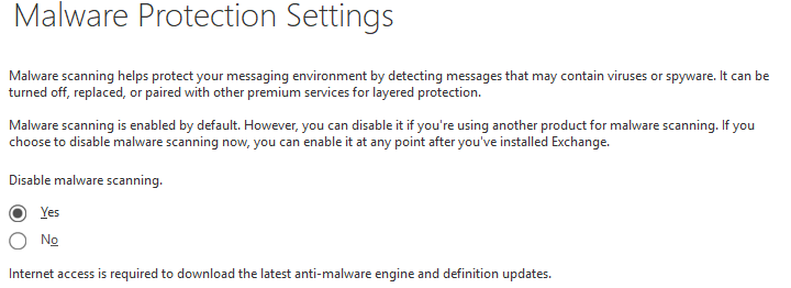 Malware Protection Settings