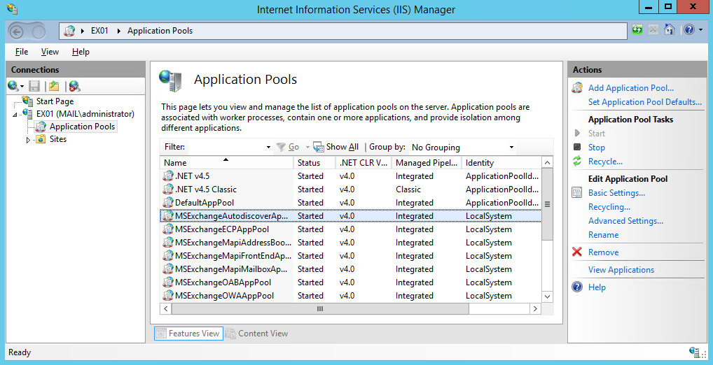 Application Pools