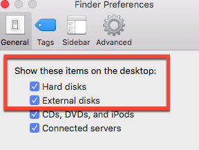 External Disk Selected