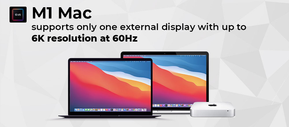 Supports only one external display with up to 6K resolution at 60Hz