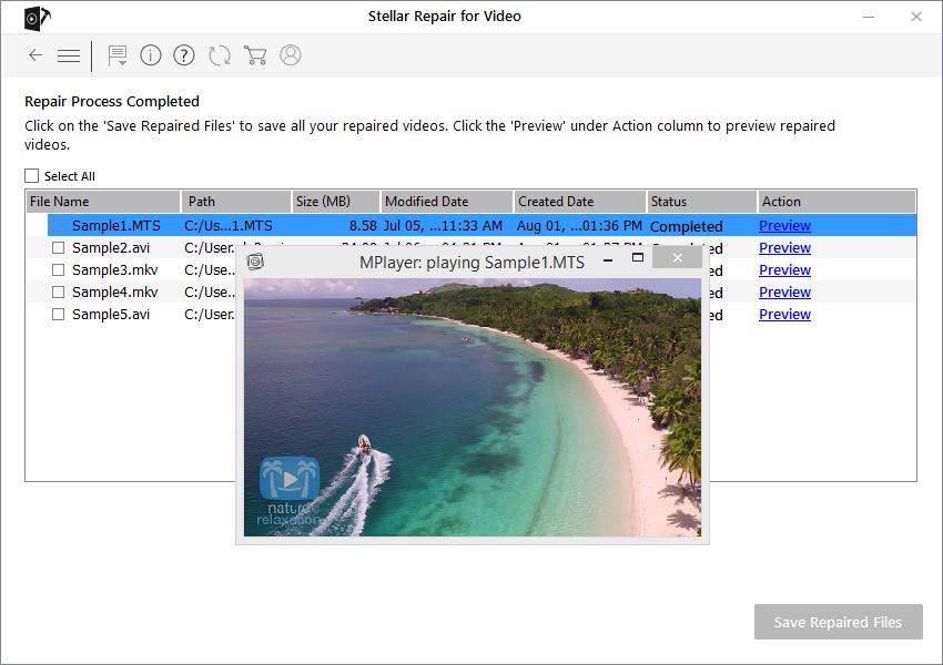 Stellar Repair for Video_Preview and Save Repaired Files