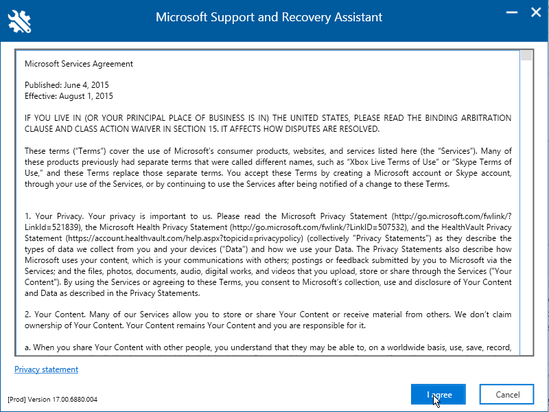 Microsoft Services Agreement