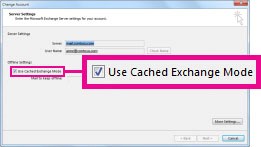 Click Cached Exchange Mode