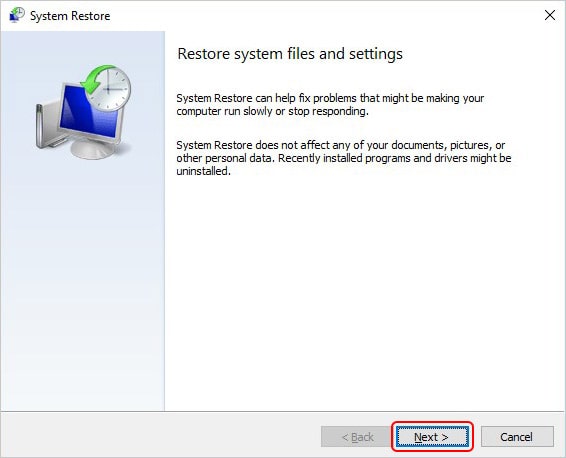 Restore System Files and Settings