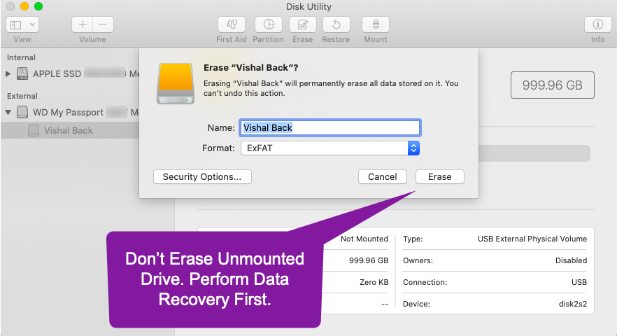 disk utility restore external hard drive