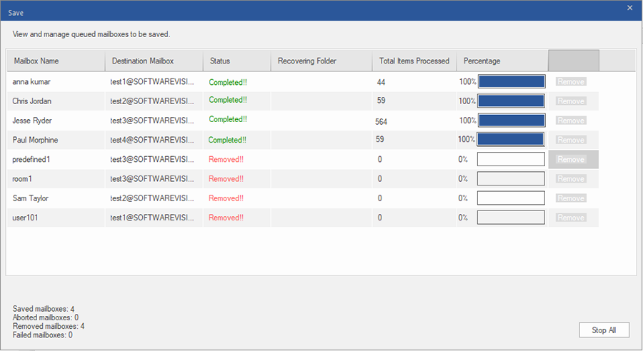 Export Mailboxes